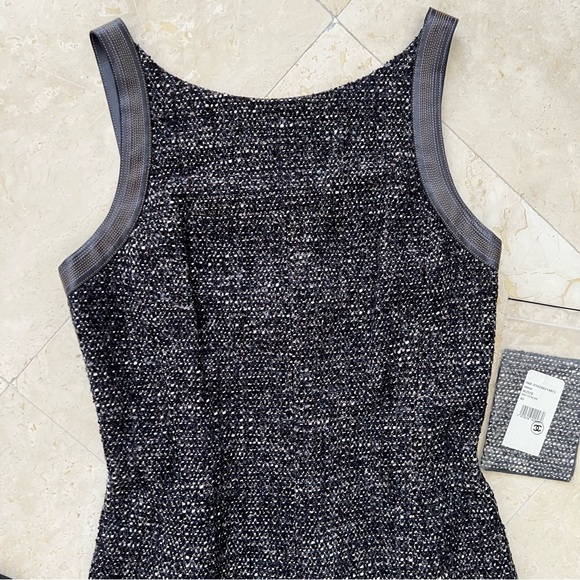 Chanel Vintage Sheath Dress With Leather Detailing - Picture 4 of 11